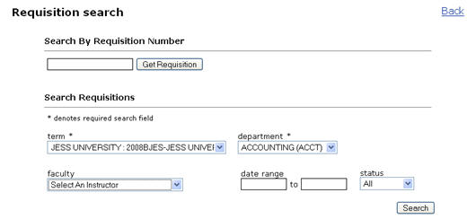 Figure 2: Search Parameters