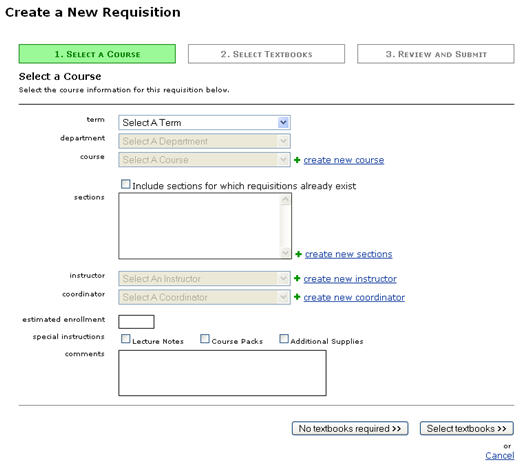 Figure 2: Create New Requisition