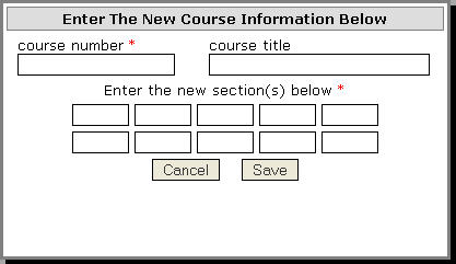 Figure 3: Enter New Course Information