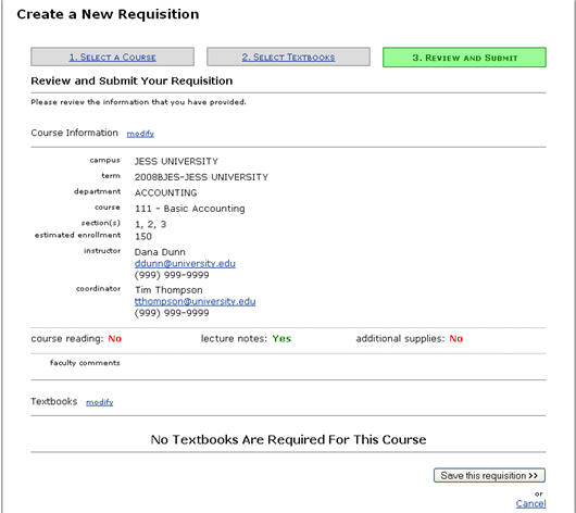 Figure 7: Review Requisition